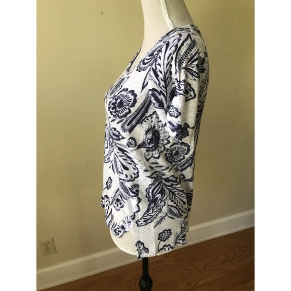 MEADOW RUE Anthropologie Martigny Blue Floral Ruch - Picture 7 of 9